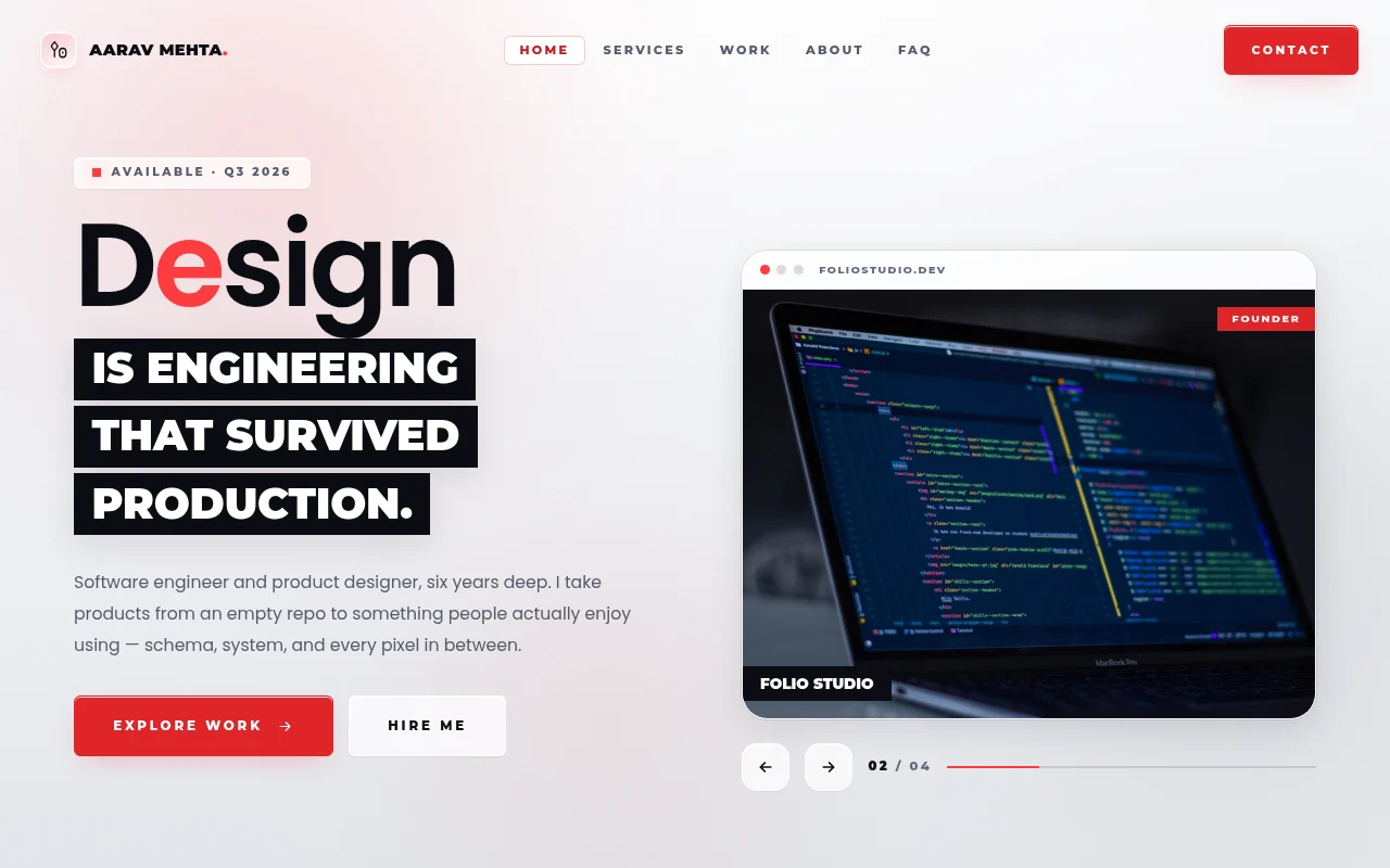 DevFolio — Developer Portfolio (Full-stack)