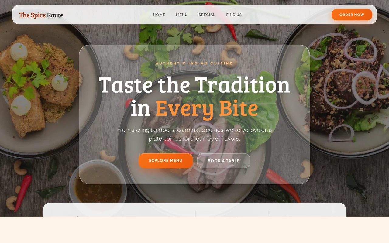 Spice Route — Liquid Glass UI Showcase
